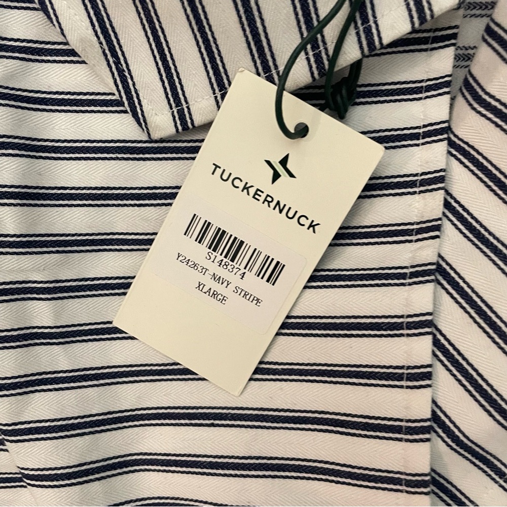 TUCKERNUCK Women's French Blue Stripe Sloane Dress Size XL In Navy Stripe - Picture 4 of 7